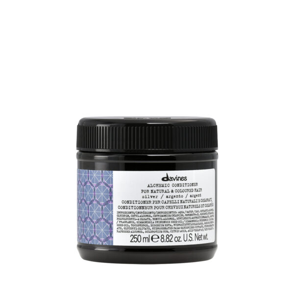 Davines Alchemic Conditioner Silver 250ml – neutralisierender Conditioner für blondes und graues Haar im silberfarbenen Tiegel