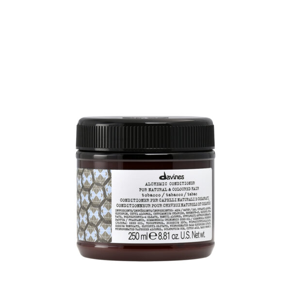 Davines Alchemic Conditioner Tobacco 250ml – farbverstärkender Conditioner für hellbraunes bis tabakfarbenes Haar im bronzefarbenen Tiegel