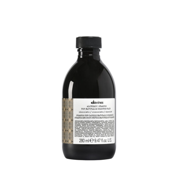 Davines Alchemic Shampoo Chocolate – braunes Shampoo in eleganter Flasche