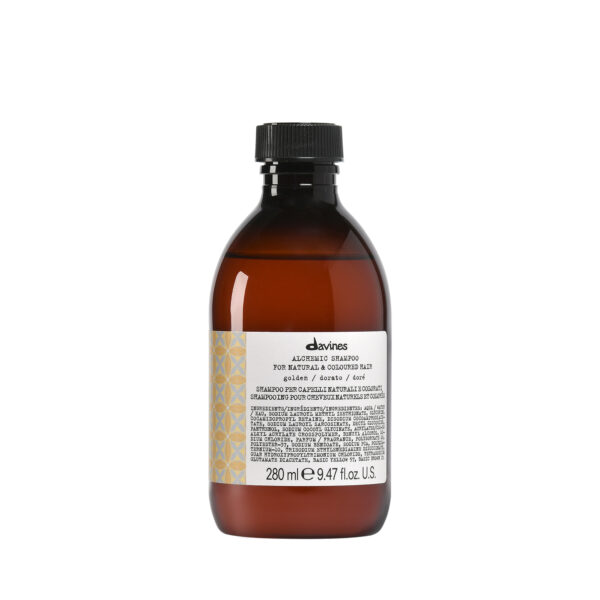 Davines Alchemic Shampoo Golden – goldfarbenes Shampoo in schlichter Flasche