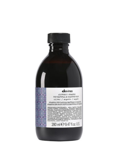 Davines Alchemic Shampoo Silver – silberfarbenes Shampoo in eleganter Flasche zur Neutralisation von Gelbstich