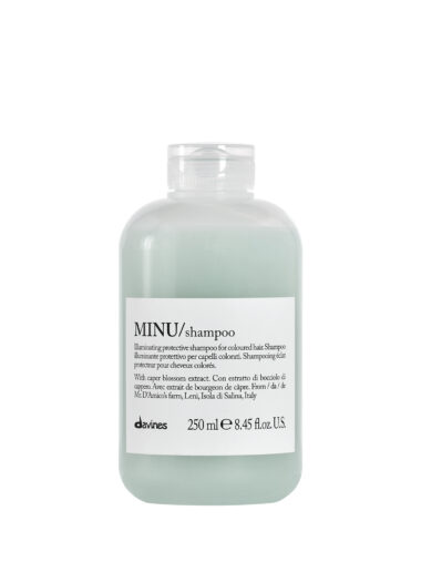 Davines MINU Shampoo 250 ml – farbschützendes Shampoo für coloriertes Haar mit Glanz-Effekt.