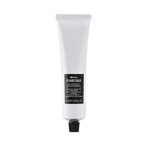 Kleine Tube mit Handbalsam der Marke Davines, Produktname „OI Handbalm“