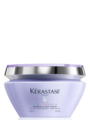 Violette Dose mit Haarmaske der Marke Kérastase, Produktname „Blond Absolu Masque Ultra Violet“